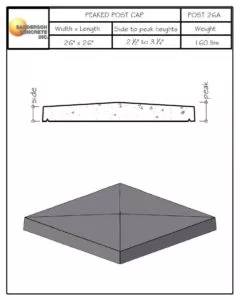 Post26A precast concrete post caps