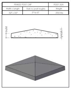 Post32A precast concrete post cap