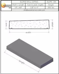 Slope 18A precast concrete wall coping