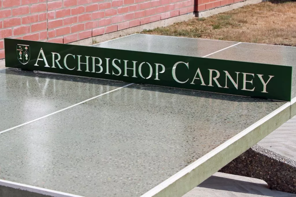 Archbishop Carney Ping Pong Table Custom Nets Sanderson Concrete Surrey BC