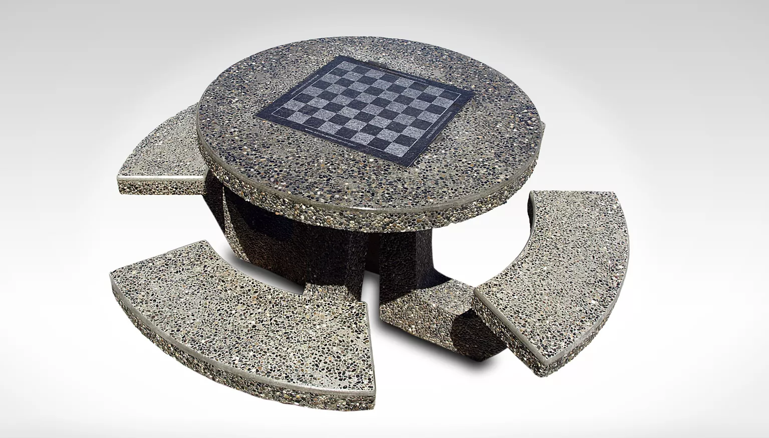 Belcarra precast concrete picnic table with integrated chessboard