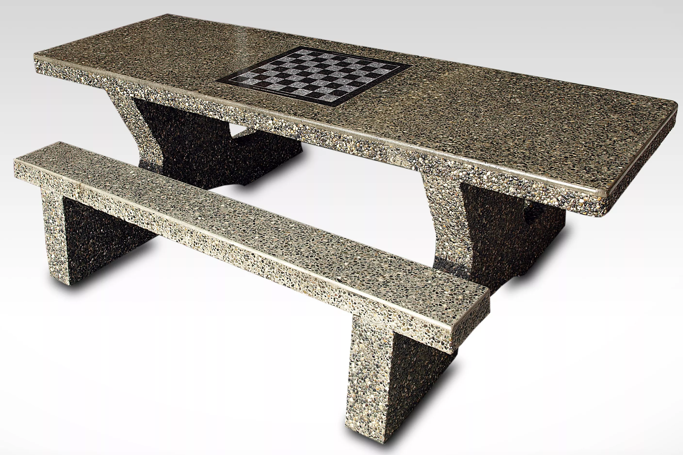 Columbia precast concrete picnic table with integrated chessboard