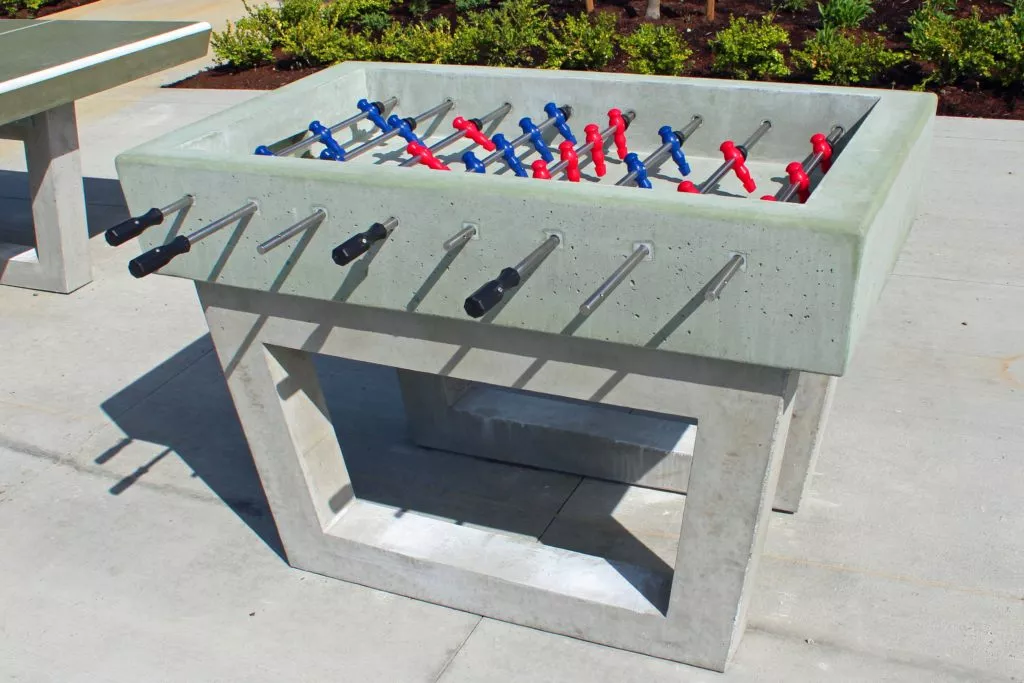 Sanderson Concrete cement public Foosball table Burke Mountain Pioneer Park Coquitlam BC