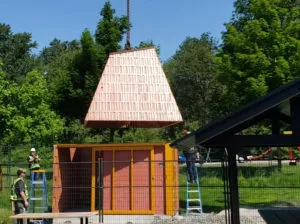 roof placement precast concrete public washroom Maple Green Park Surrey BC