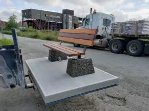precast concrete base slab for bench