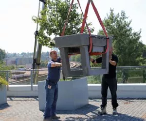 precast concrete foosball table roof top delivery