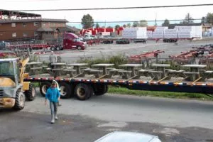 precast concrete picnic tables assembled and ready for delivery