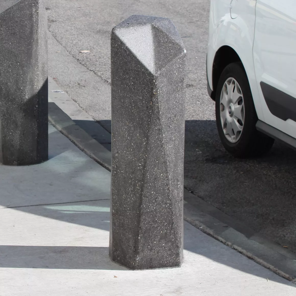 Custom precast concrete security pedestrian bollard yvr airport