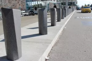 polished architectural precast concrete security bollards yvr