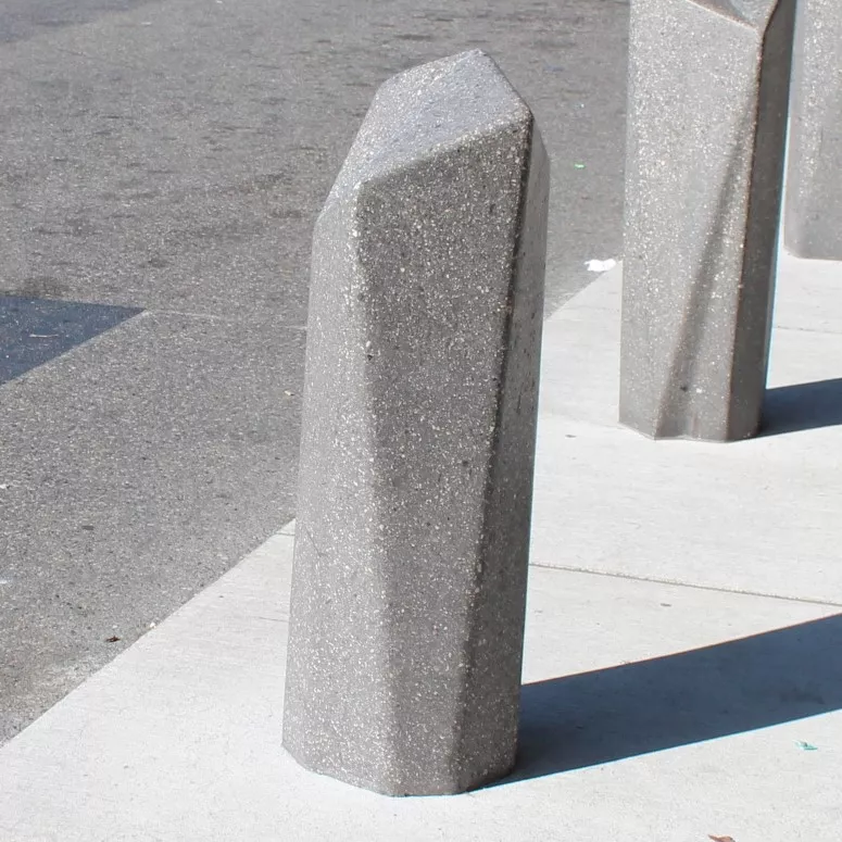 precast concrete hand polished security bollards yvr