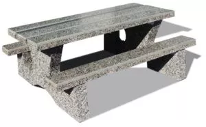 Columbia precast concrete picnic table with polished slats