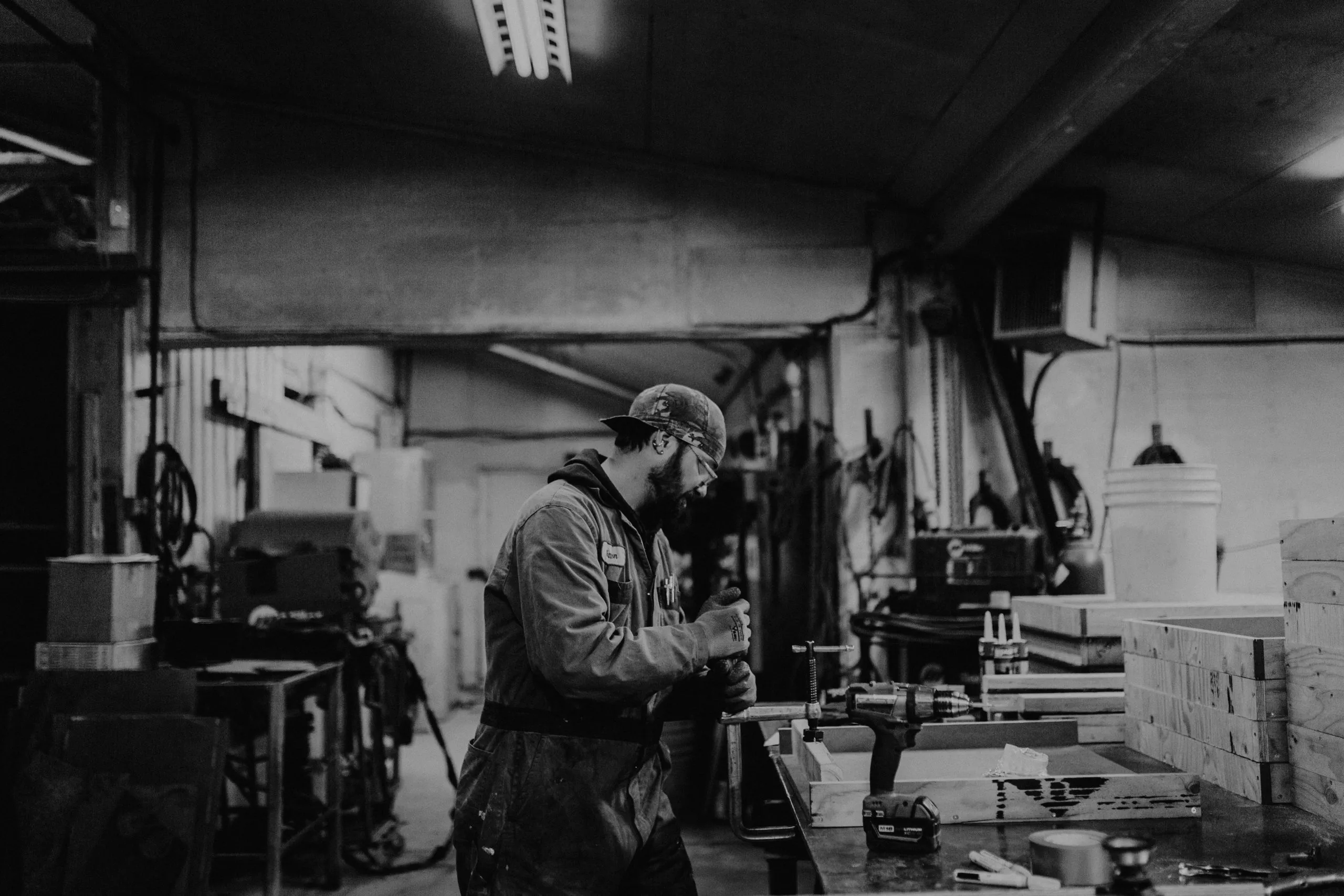 Sanderson Concrete employee preparing a custom precast concrete product