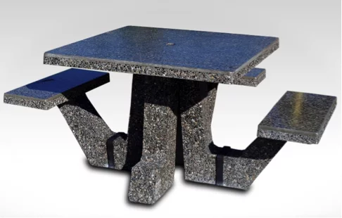 Belcarra wheelchair-accessible precast concrete picnic table with three integrated seats