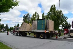 Delivering Precast Concrete Washroom Chimney Height Park, Surrey BC