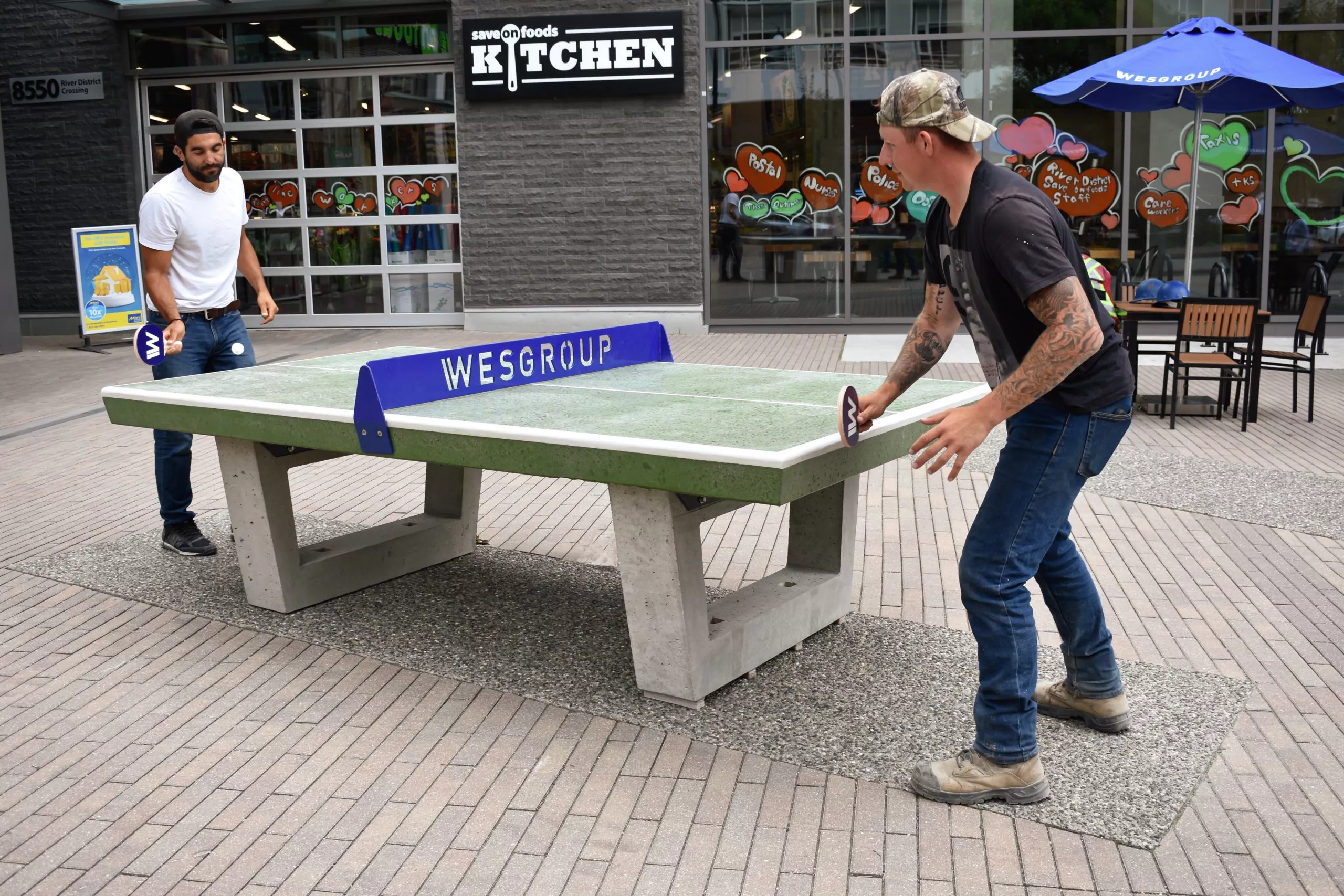 Precast concrete games tables
