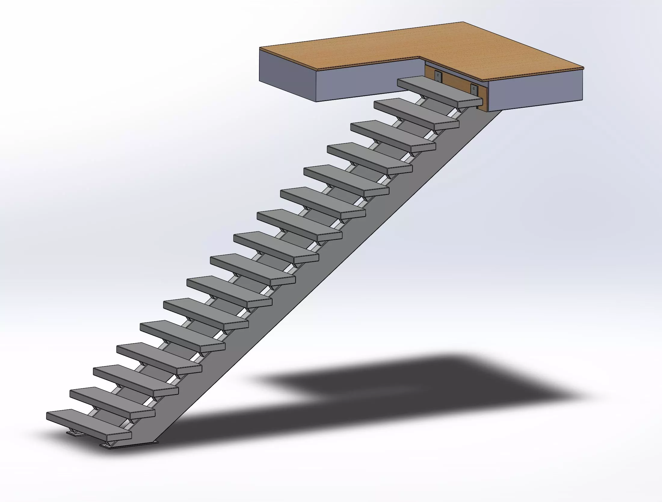 Architectural precast concrete stair tread application