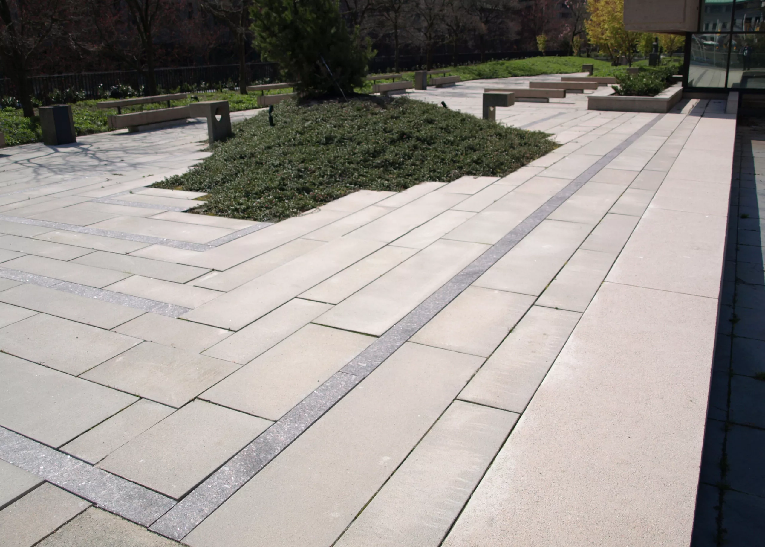 Large custom precast concrete pavers for an architectural landscape