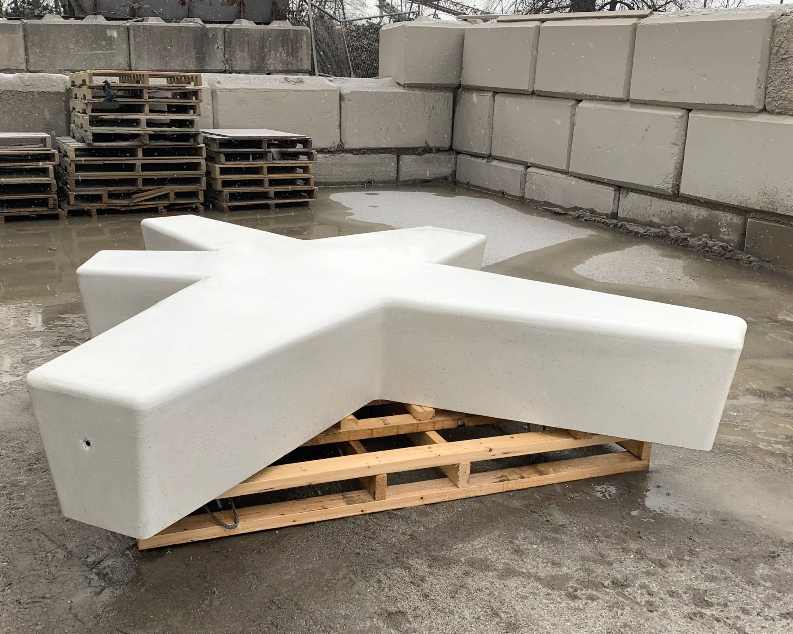 Concrete bench for parks trails and public outdoor spaces