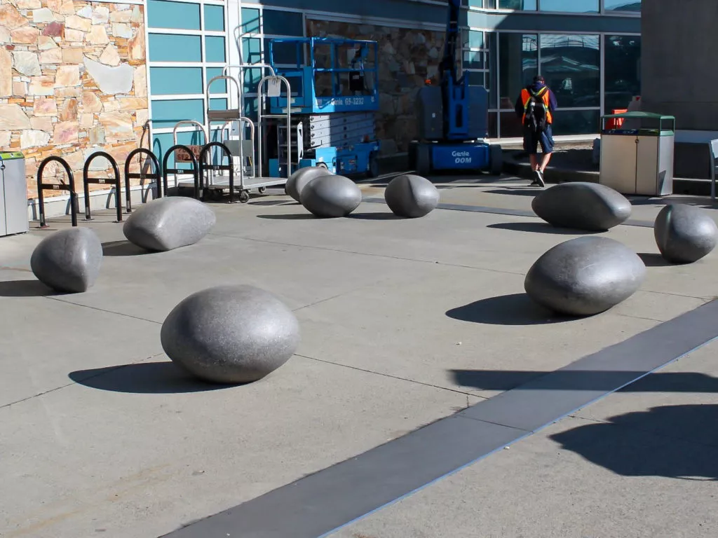 Precast concrete pebbles at YVR Airport in Vancouver
