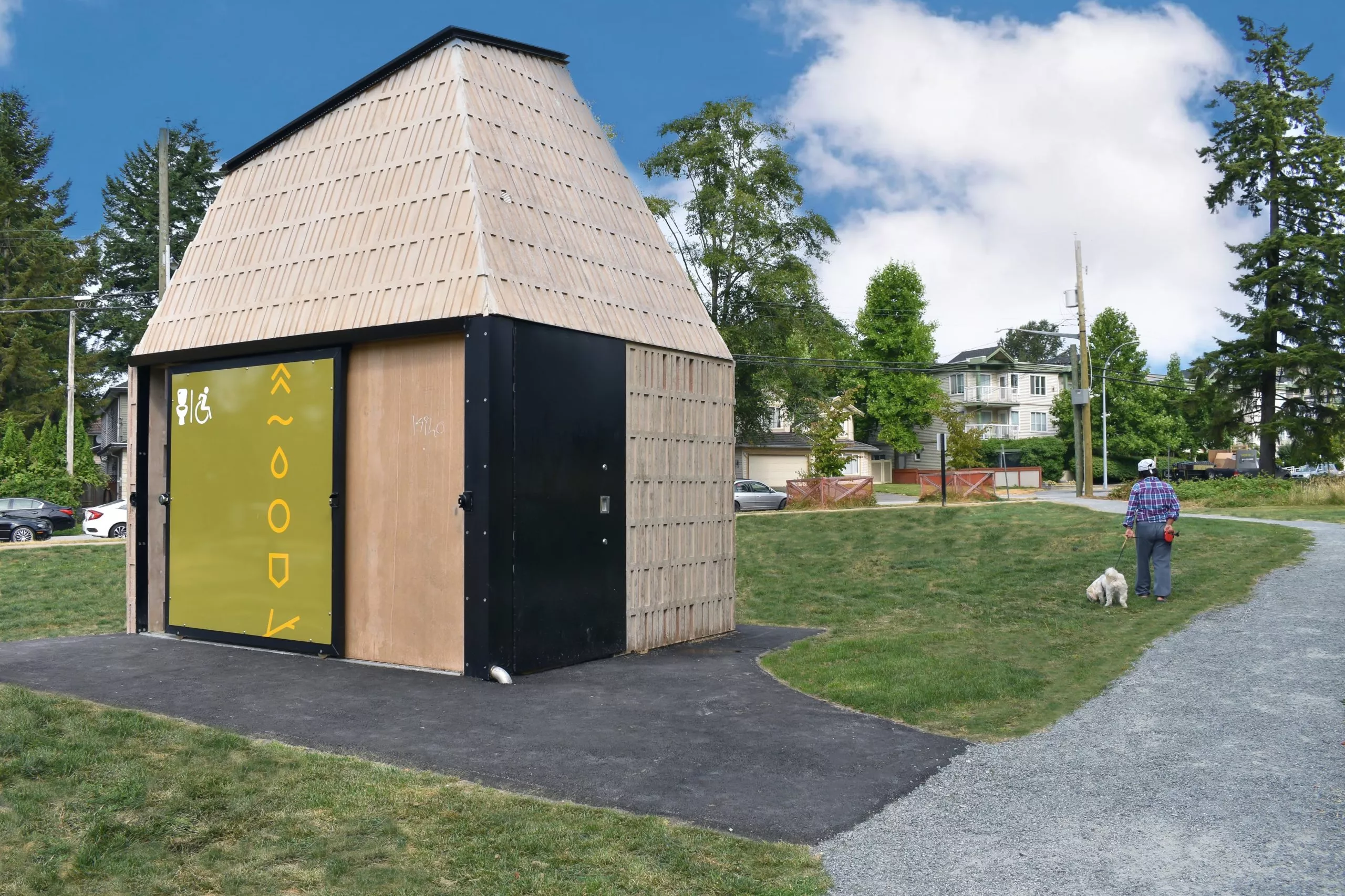Precast concrete washroom building