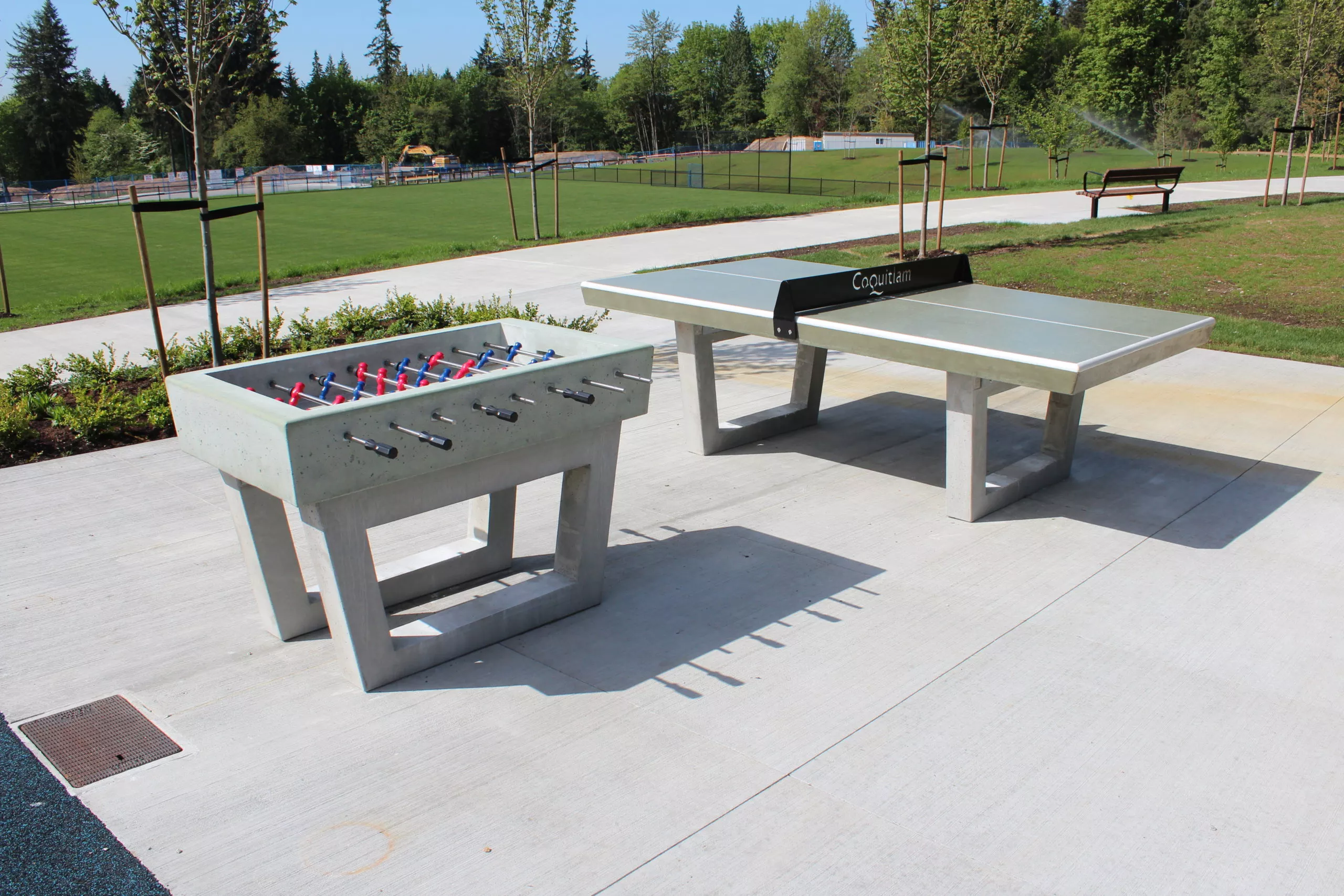 Outdoor precast concrete foosball table