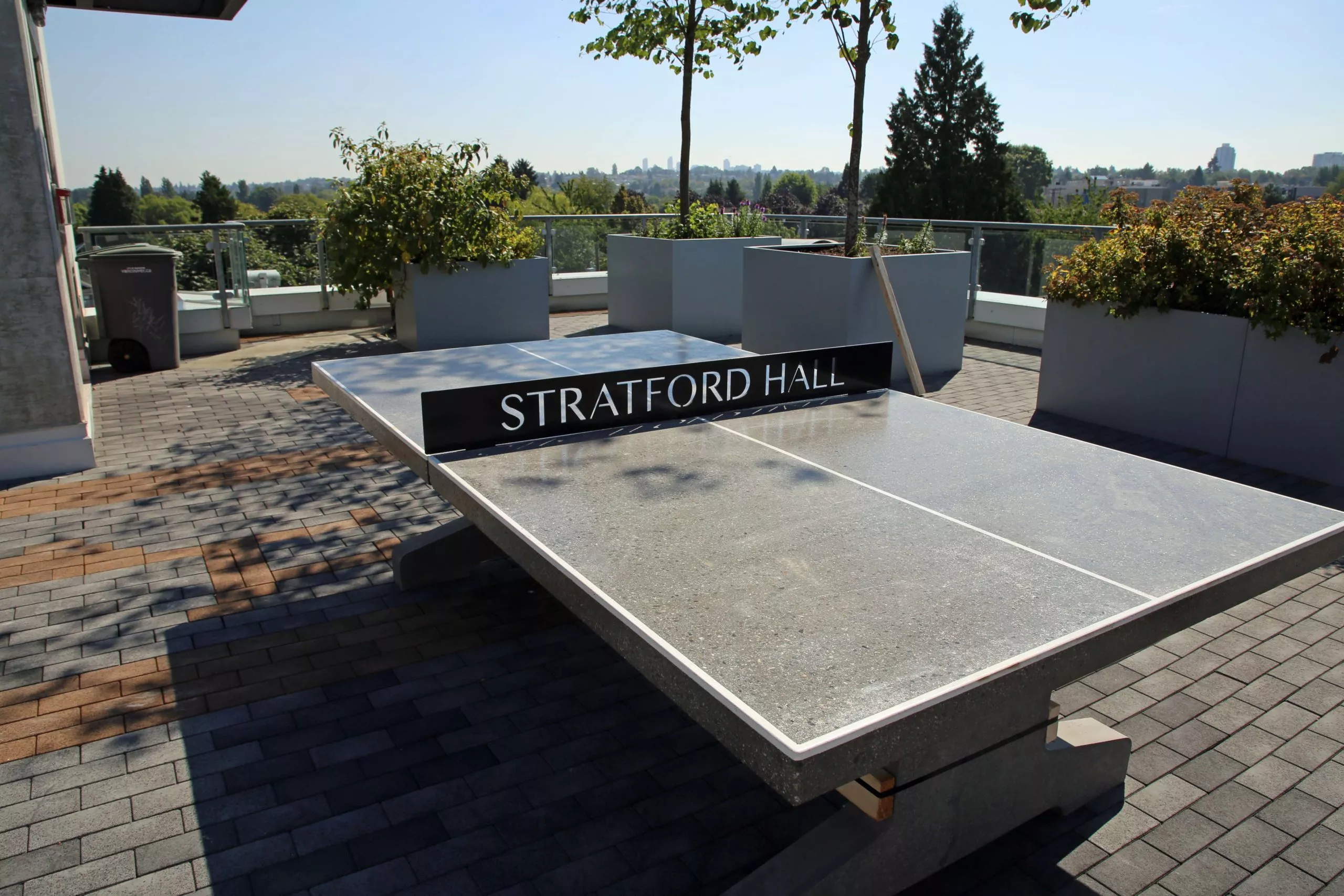 Precast concrete ping pong table at Stratford Hall