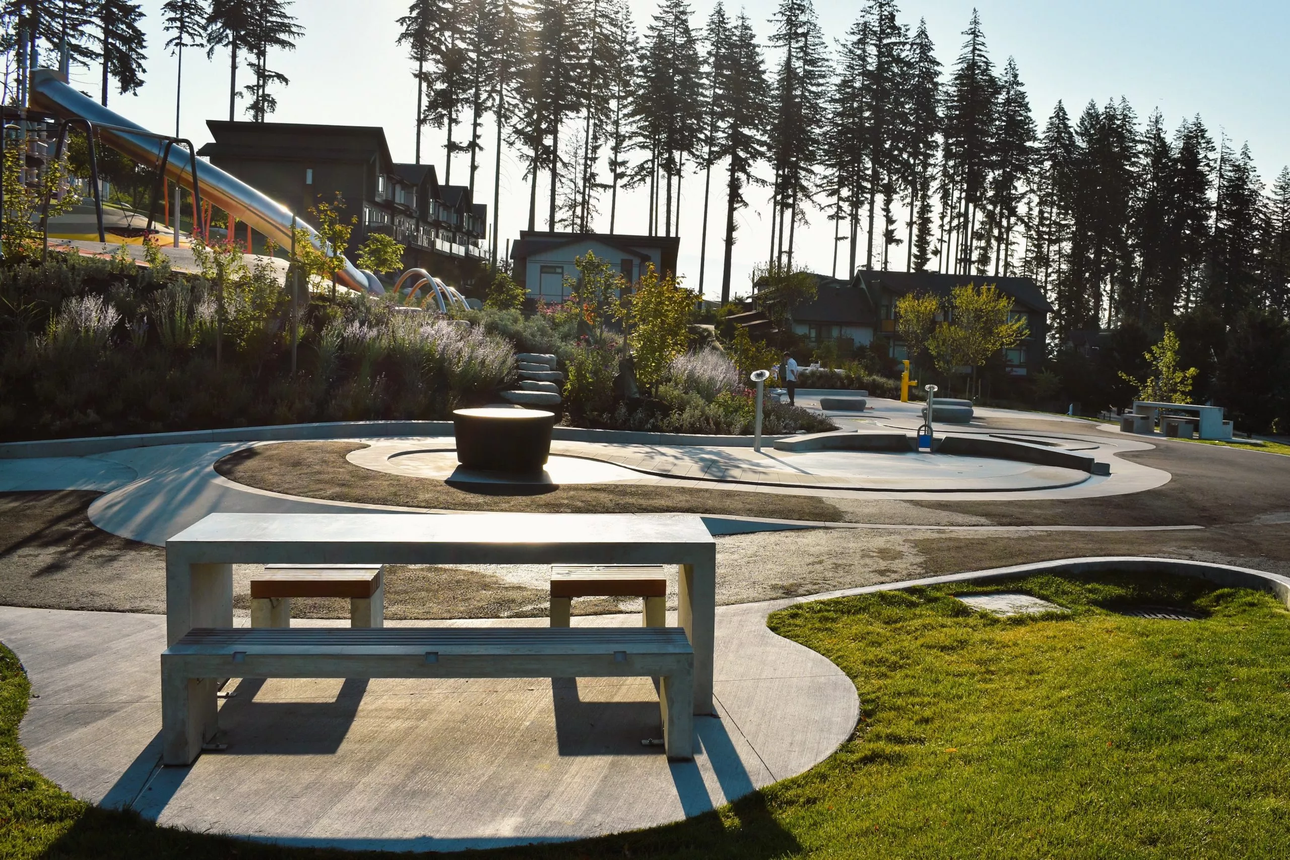 Durable precast concrete table designed for high-traffic public spaces — ideal for parks and outdoor recreation.