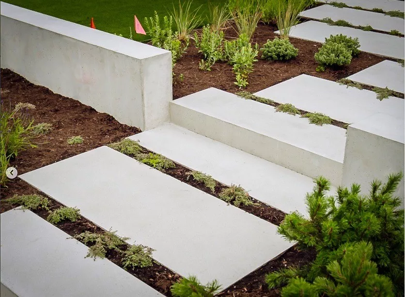 Custom concrete pavers installed for an exterior project