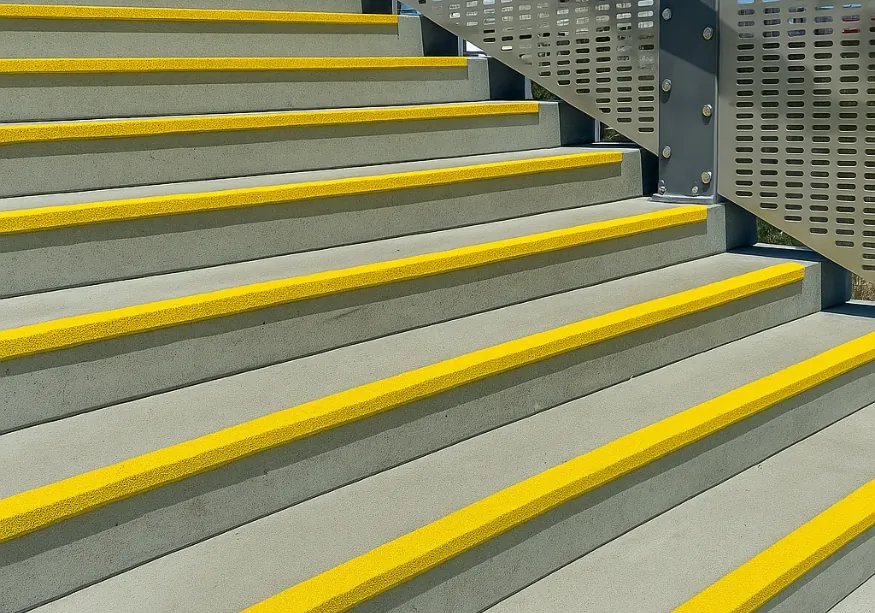 Commercial precast concrete stair treads for architectural building project