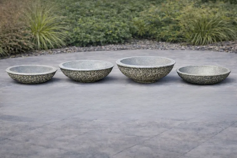 Square lipped tall precast concrete planters