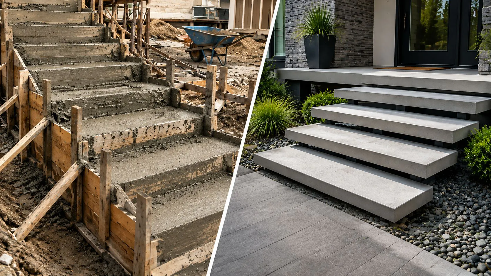 Precast concrete steps vs poured concrete stairs comparison