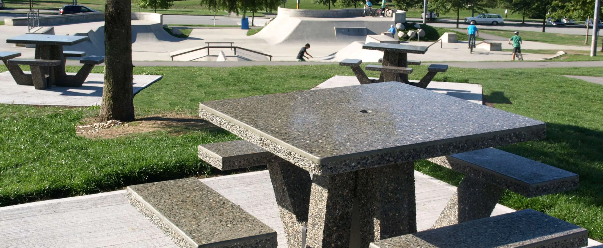 Precast concrete picnic table for park and public space