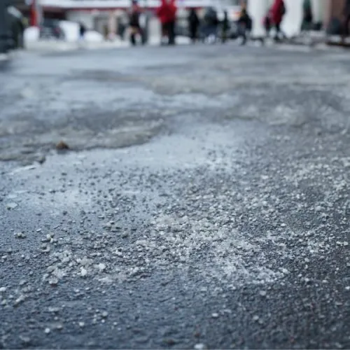 Excessive road salt can damage concrete and contribute to environmental pollution.